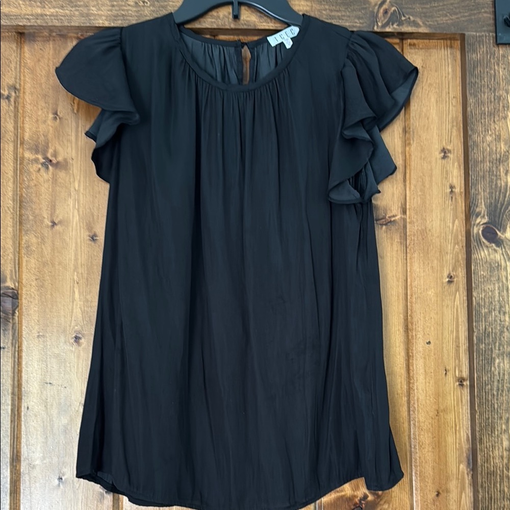 Elegant Black Ruffle Sleeve Top